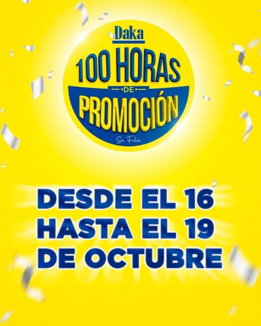 ¡LA CUENTA REGRESIVA INICIÓ!⏰

Con las 100 horas de promoción Daka 📌

@tiendasdaka dió inicio el evento de descuentos más esperado del año. Las #100HorasDaka cargadas de descuentos insuperables con + de 5000 productos en promoción. Aún estás a tiempo para adquirir tus productos

¡No te lo pierdas! Del 16 al 19 de octubre, en todas las tiendas Daka a nivel nacional. Entérate de más en @tiendasdaka 📌

Prensa @mains.com.ve