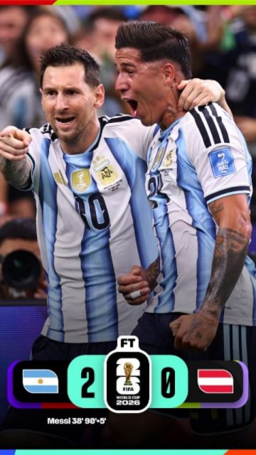 ¡Historia pura ante nuestros ojos! 🐐🇦🇷

Hoy Lionel Messi hizo lo que parecía imposible: acaba de superar el histórico récord de Miroslav Klose en la Copa del Mundo.

Con su gol número 17 frente a Austria, vimos el lado más humano del 10. Esas lágrimas de emoción tras batir el récord nos tocaron el corazón a todos. 🥺🏆 Pero como el más grande nunca se conforma, fue por más y rápidamente selló el gol 18 en su cuenta personal.

¡Y lo más increíble de todo es que aún le queda un partido más de la fase de grupos con el equipo ya clasificado a los octavos de final! 🔥 Estamos viendo la historia del fútbol escribirse en tiempo real.

¿Cuántos goles más crees que sumará el capitán en este Mundial? 👇

Sigue el mundial por @fifa @fifaworldcup 🏆⚽

#LionelMessi #Mundial #Leyenda #GOAT #Futbol