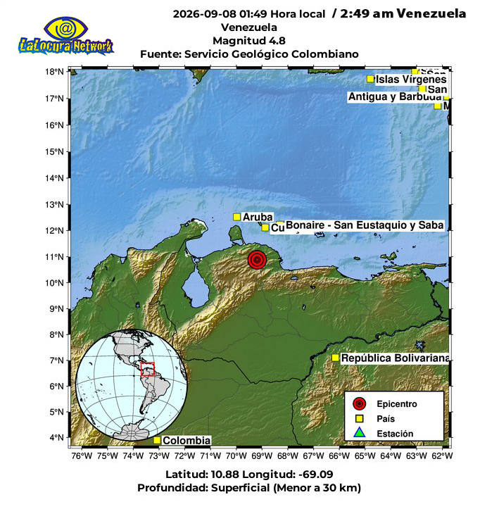 ⚠️ ¡FUERTE TEMBLOR EN LA MADRUGADA! 🚨👇

Hoy a las 2:49 a. m. se registró un sismo de magnitud 4.8 con epicentro en en Churuguara el Estado Falcón. 

Al ser muy superficial (10 km de profundidad), el sacudón se sintió con fuerza en Carabobo y el centro del país.

¡El susto pasó, pero la prevención queda! Guarda estos 4 pasos clave:

🔹 1. Agáchate y cúbrete: Busca refugio bajo una mesa fuerte o protege tu cabeza con almohadas si estás en la cama. Aléjate de ventanas y espejos.
🔹 2. No uses ascensores: Si vas a evacuar el edificio, hazlo siempre por las escaleras y solo cuando deje de temblar.
🔹 3. Revisa tu casa hoy: Camina por tu hogar y verifica que no hayan grietas nuevas en paredes o columnas de carga.
🔹 4. Prepara tu mochila: Ten a la mano una linterna, agua, silbato y tus documentos principales por si ocurren réplicas.

Las réplicas leves son normales después de estos eventos. ¡Mantén la calma!

👇 ¿Desde qué zona lo sentiste y qué tal el susto? Te leo en los comentarios. ⬇️
#SismoVenezuela #TemblorCarabobo #TemblorFalcon #Prevencion #Valencia #Carabobo