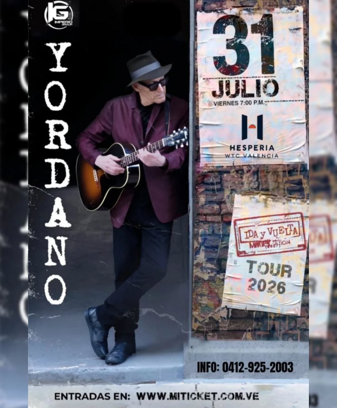Ya puedes adquirir tu entrada a YORDANO @yordanodimarzo 

¿Dónde?
🎟️: www.miticket.com.ve

Inicia la preventa del concierto de Yordano en Valencia 

📍: @wtchesperiavalencia
🎬: @imperiogroup._
📝: @muria.comunicaciones