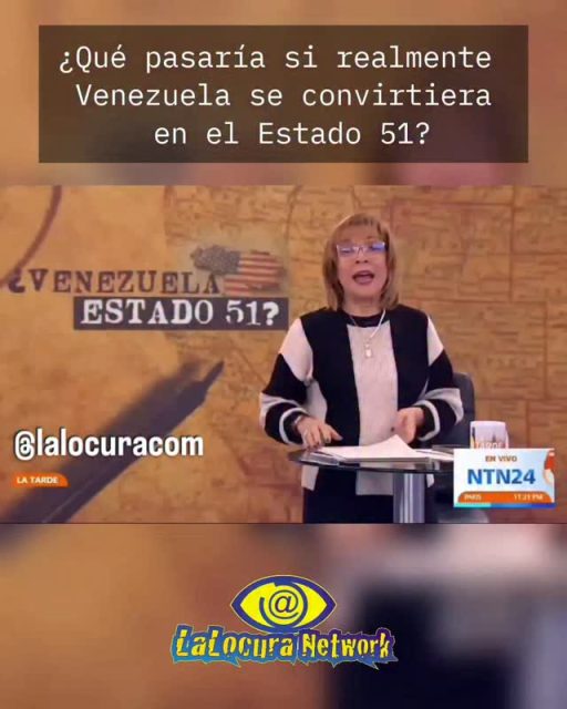 En LaLocura no somos un medio de política, pero no podemos hacernos los ciegos con lo que sucede en el país. 🇻🇪

Por eso, hoy ponemos sobre la mesa un tema que ha sacudido las redes: la idea de convertir a Venezuela en el estado 51 de los Estados Unidos. Lo que comenzó como un post viral de Donald Trump ha escalado a un debate profundo sobre soberanía, economía y geopolítica que simplemente no podemos ignorar. 🧐

En este video, el equipo de NTN24 explica las implicaciones reales de esta propuesta y qué significaría una integración de este calibre para el futuro de la región. ¿Fantasía de redes o escenario posible?

Lee el análisis completo, los pros y los contras en nuestra web.

🔗 Entérate con detalles ingresando  en: WWW.LALOCURA.COM 

🎥 Créditos: NTN24 @ntn24ve

#Venezuela #Estado51 #Trump #Geopolitica #LaLocura