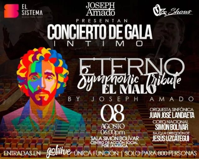 🎺 ¡UN ENCUENTRO SINFÓNICO QUE HARÁ HISTORIA! 🎻🔥

El extraordinario Joseph Amado (@amadolavoz ) sorprende a todos al anunciar su nueva obra musical: “Eterno. Symphonic Tribute. El Malo by Joseph Amado”. Por primera vez, el legado del maestro Willie Colón se vestirá de gala en un formato sinfónico majestuoso.

Una noche irrepetible y ultra íntima para solo 800 personas en la emblemática Sala Simón Bolívar del Centro Nacional de Acción Social por la Música. El show contará con el talento de la Orquesta Sinfónica Juan José Landaeta y el Coro Nacional Simón Bolívar, bajo la dirección del maestro Jesús Uzcátegui y con los arreglos magistrales de Jairo Gómez.

Tras triunfar en México y Bulgaria, Amado regresa a Caracas para cumplir su sueño y regalarle al público una gala sin precedentes.

📅 Fecha: Próximo 8 de agosto de 2026.
🎟️ Entradas: Ya a la venta en @goliiive y taquillas físicas de El Sistema.

👉 📲 ¿Quieres enterarte de todos los detalles, declaraciones exclusivas de los artistas y sorpresas de esta gala? ¡Visita ya mismo LaLocura.com para ampliar la información y no perderte de nada! 👁️⚡

#SalsaSinfonica #WillieColon #JosephAmado #ElSistema #LaLocuraNetwork